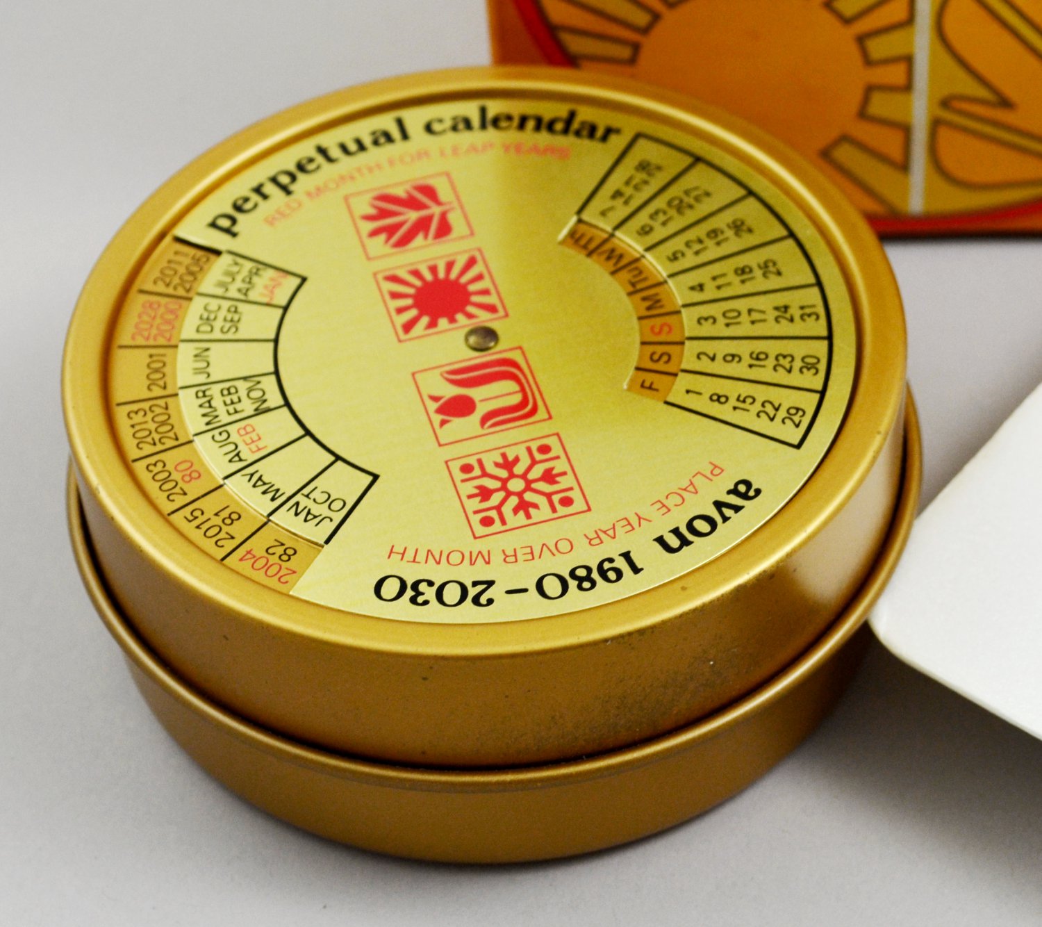 Vintage Avon 1980 Perpetual Calendar Container with Soap