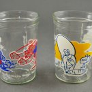 Set of 2 Welch's Jelly Juice Glasses  Tom & Jerry Bugs Bunny Cartoon Collectibles
