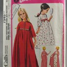 McCall's 7545 Girls' Nightgown & Robe Size 12 w/ Matching Barbie Doll Costume