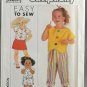 Simplicity 9639 Child's Skirt Pants Shorts & Tops Size A 3-6X