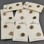 House of Banda 16 Metal Buttons w/ Flower Design 9/16 Inch on Cards