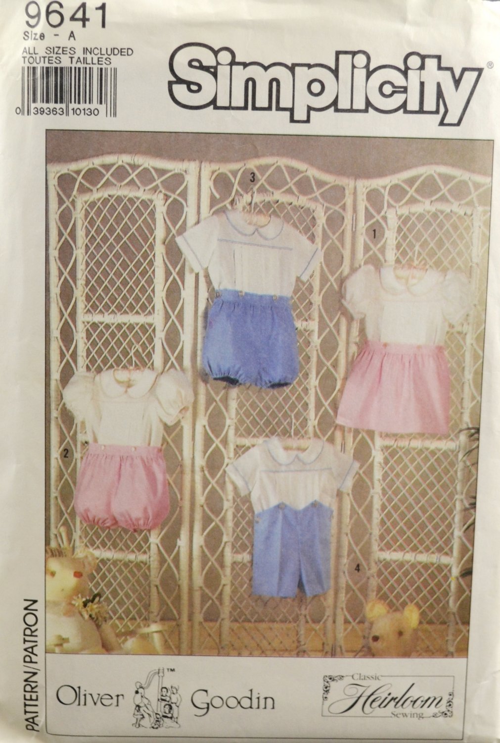 Simplicity 9641 Sewing Pattern Oliver Goodin Heirloom Toddlers' Dress or Romper