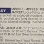 Butterick 3641 Sewing Pattern Misses' Jacket Size XS-S-M