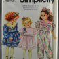 Simplicity 7593 Sewing Pattern Child's Dress & Romper Size AA 2-4