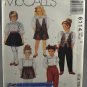 McCall's 6114 Sewing Pattern Girls' Culottes Vest Pants Blouse Size 3