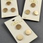 LaMode Vintage Buttons #166 3 Cards of Three Round Plain Gold Plastic 5/8 Inch