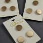 LaMode Vintage Buttons #166 3 Cards of Three Round Plain Gold Plastic 5/8 Inch