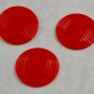 3 Red Plastic Two Hole Vintage Sewing Buttons 1 1/2 Inches or 38mm