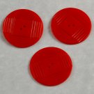 3 Red Plastic Two Hole Vintage Sewing Buttons 1 1/2 Inches or 38mm 3 Red Plastic Two Hole Vintage Sewing Buttons 1 1/2 Inches or 38mm