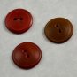 8 Vintage Sewing Buttons in Dark Reds 2 Hole Various Materials Canotex & Size