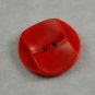 2 Red w/ Wave Design Vintage Plastic Sewing Buttons 1 1/2 Inch Diameter