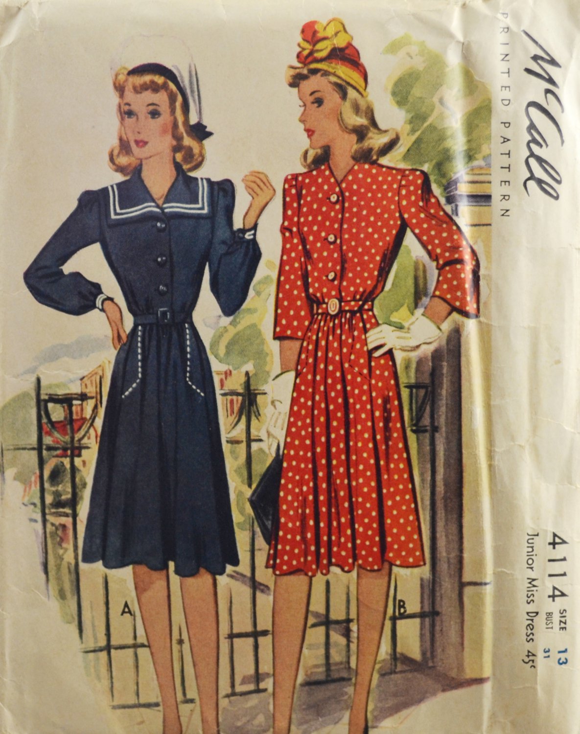McCall 4114 Sewing Pattern Junior Miss Dress Size 13