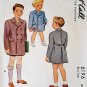 McCall 6196 Sewing Pattern Boys' 1940s Coat Size 1