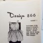American Weekly 1950s Mail Order #866 Child's Pinafore Size 2-8
