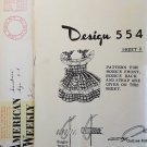 American Weekly 554 Mail Order Sewing Pattern 1950s Child's Pinafore Dress Size 2-8
