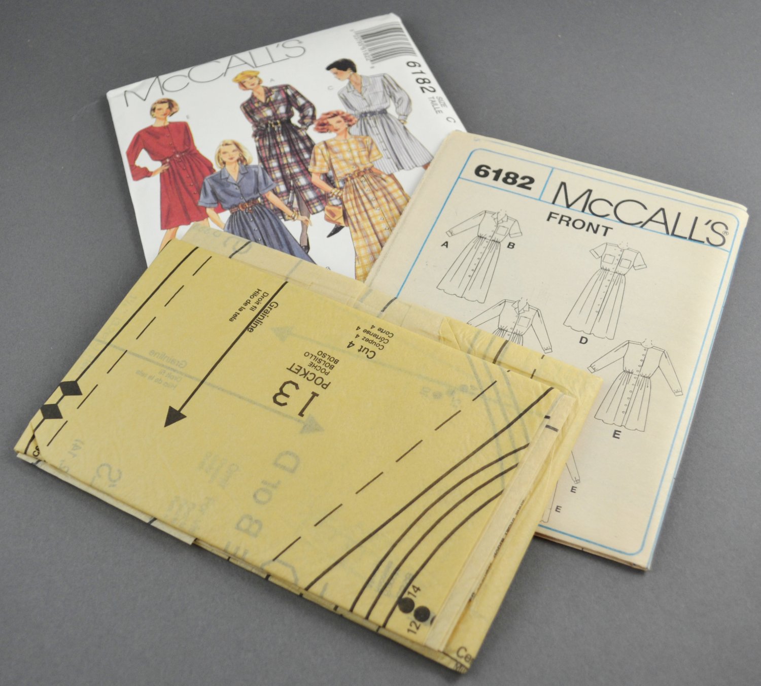 McCall's 6182 Sewing Pattern Misses' Front Buttoned Shirtwaist Dress ...