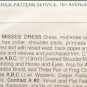 Butterick 3670 Sewing Pattern Misses' Dress w/ Shoulder Pads Size 12-14-16