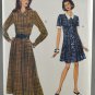 Vogue 8418 Sewing Pattern Misses' Dress w/ Front Buttons Size 12-14-16