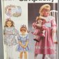 Simplicity 7740 Sewing Pattern Child's w/ Matching Doll Dress Size AA 2-4