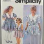 Simplicity 7697 Sewing Pattern Child's Dress w/ Collar Variations Size AA 2-4