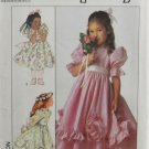 Simplicity 8987 Sewing Pattern Girls' Tea Length Dress Ribbons Bows Flowers Size 4