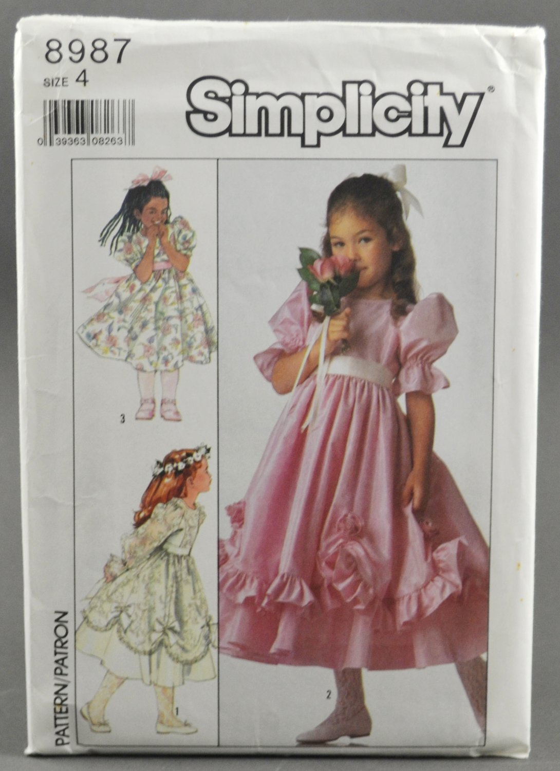 Simplicity 8987 Sewing Pattern Girls' Tea Length Dress Ribbons Bows ...