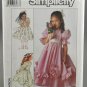 Simplicity 8987 Sewing Pattern Girls' Tea Length Dress Ribbons Bows Flowers Size 4