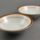 Set of 2 Sand Script AGI Japan Stoneware Cereal Bowls w/ Flat Rim