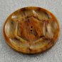 Vintage Large Plastic Coat Button Brown Tan Marbled 2 Inch Round 2 Hole