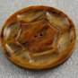 Vintage Large Plastic Coat Button Brown Tan Marbled 2 Inch Round 2 Hole