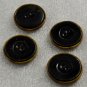 4 Vintage Sewing Buttons Plastic w/ Metal Backing 2-Hole Marbled Tan 1 3/8 Inch