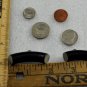 3 Black Curved w/ Metal Shank Toggle Vintage Coat Buttons