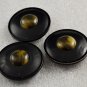 3 Large Mid-Century Metal & Plastic Sewing Buttons w/ Self Shank Saucer Atomic