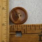 4 Brown w/ Tan Plastic Vintage Round Buttons 4 Holes