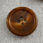 4 Brown w/ Tan Plastic Vintage Round Buttons 4 Holes