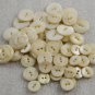 Lot of 56 Vintage White Ivory Matte 2 Hole Sewing Buttons Various Sizes