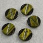 5 Olive Green Textured 2-Hole Round Vintage Plastic Buttons 7/8 Inch