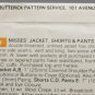 Butterick 6104 Leslie Fay Sewing Pattern Misses' Jacket Shorts & Pants Size 8-12