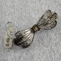 800 Silver Filigree Ribbon Bow Pin w/ White Enamel Vintage Italian Jewelry