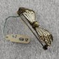 800 Silver Filigree Ribbon Bow Pin w/ White Enamel Vintage Italian Jewelry