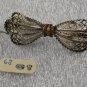 800 Silver Filigree Ribbon Bow Pin w/ White Enamel Vintage Italian Jewelry