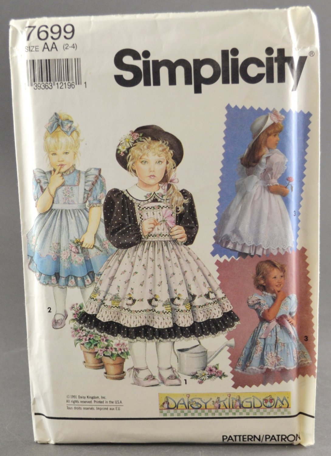 Simplicity 7699 Sewing Pattern Daisy Kingdom Child's Dress & Pinafore Size 2-4