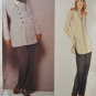 Vogue 1307 Sewing Pattern Anne Klein Designer Misses' Jacket Top & Pants Size 8-12