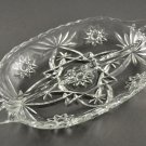 Vintage Anchor Hocking Early American Prescut Clear Divided Relish Dish