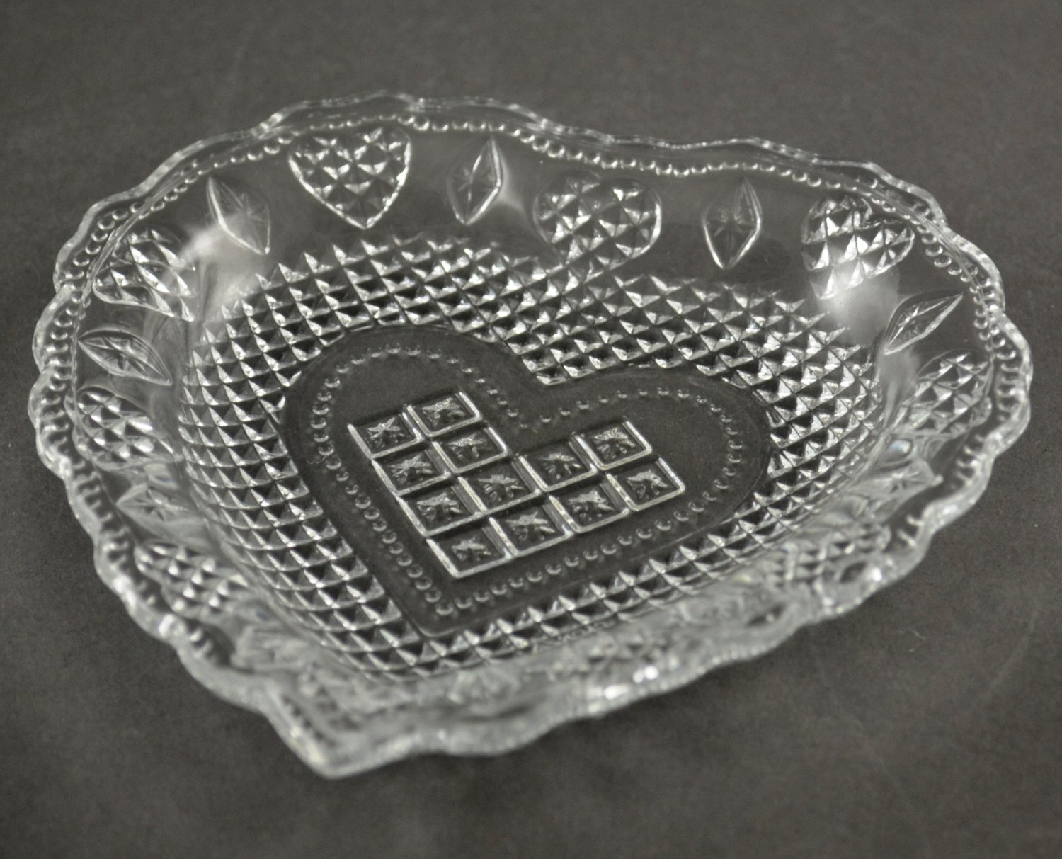 Vintage Avon Heart and Diamond Crystal Soap Dish