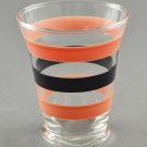 Vintage Juice Glass Pink and Black Bands Drinkware