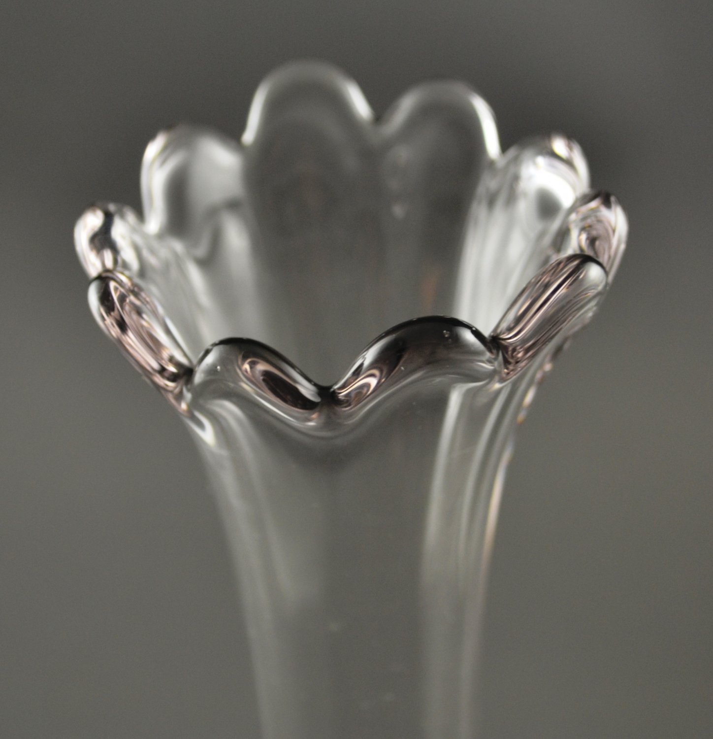 Vintage Clear Glass Tall Swung Vase