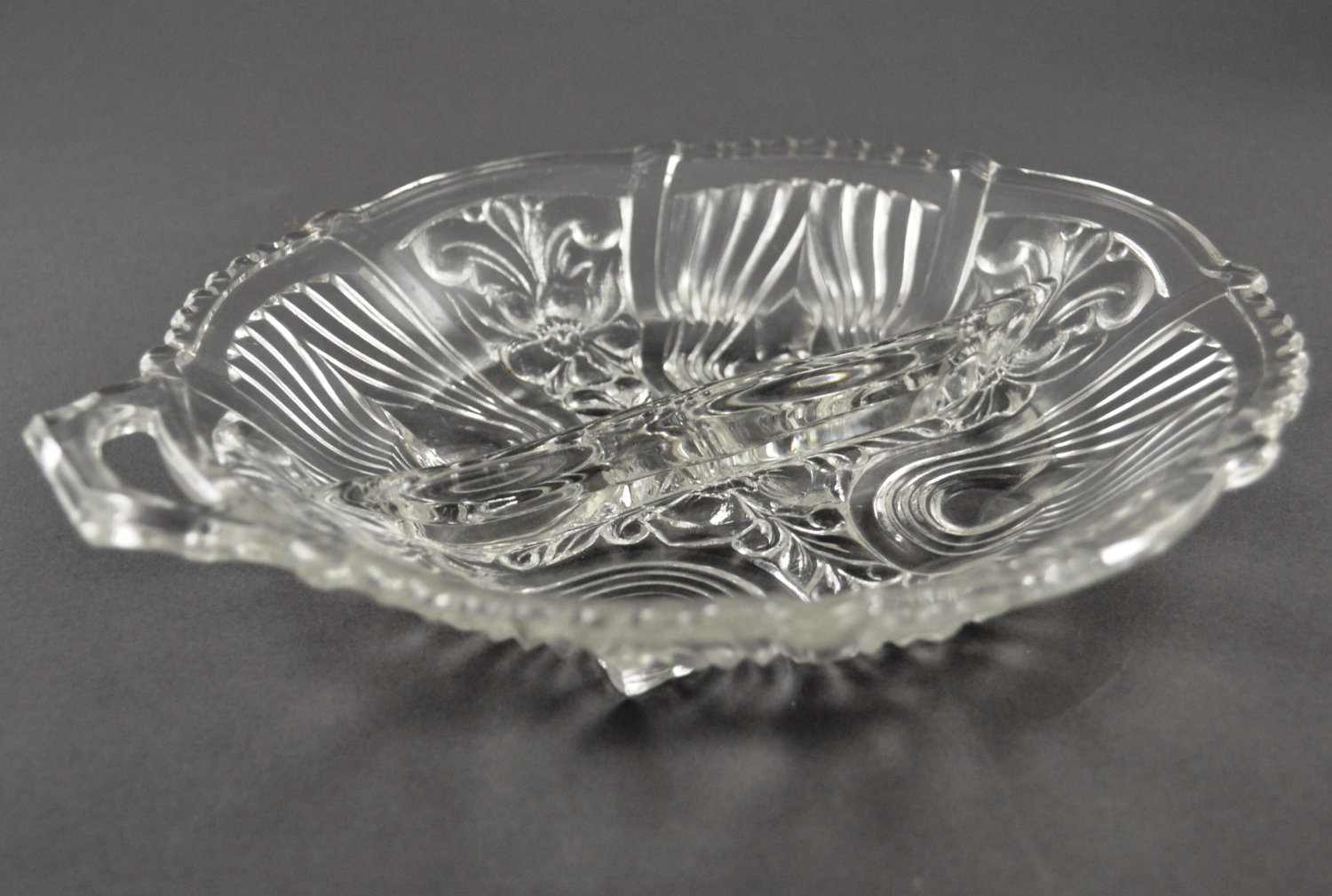 Killarney Crystal Divided Relish Dish by Indiana Glass