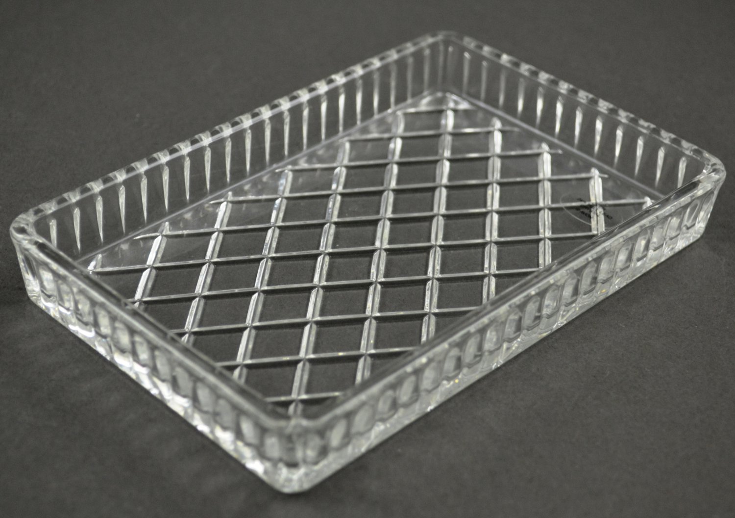 1990 Avon Glass Jewelry Tray 24 Lead Crystal