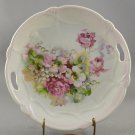 Vintage German Porcelain Collector Plate Pink Rose Florals